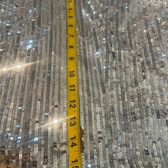 Lulus Glam Behavior Beige Silver Sequin Mock Neck Mini Dress Women’s M NWT - Picture 7 of 8